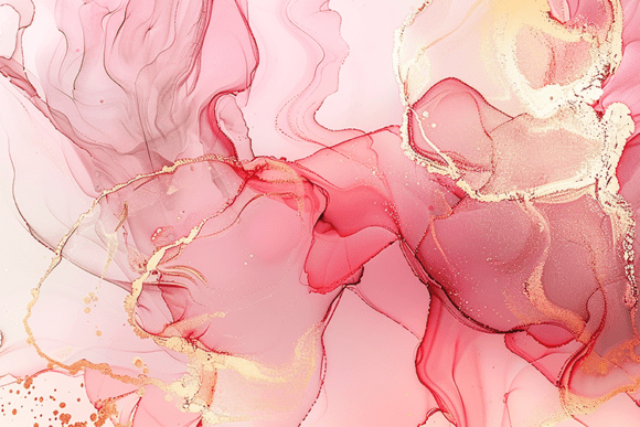 Download Pink Gold Fluid Abstract Art - Pink Collection