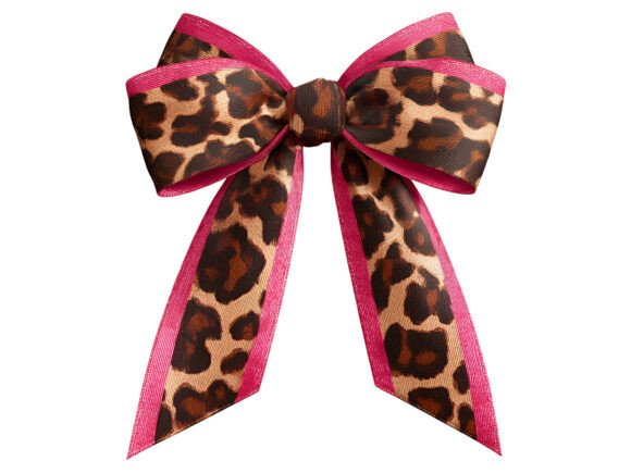 Download Pink Trim Leopard Bow PNG - Pink Collection
