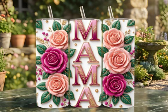 Download Pink Floral "MAMA" Sublimation Tumbler - Pink Collection