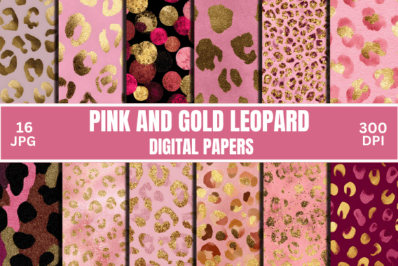 Download Seamless Leopard Pink Gold Glitter Paper - Pink Collection