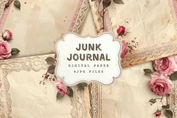 Download Pink Vintage Lace Junk Journal Kit - Pink Collection