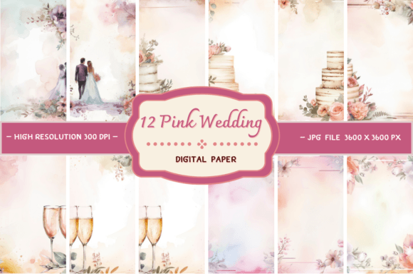 Download Pink Wedding Digital Paper Backgrounds - Pink Collection
