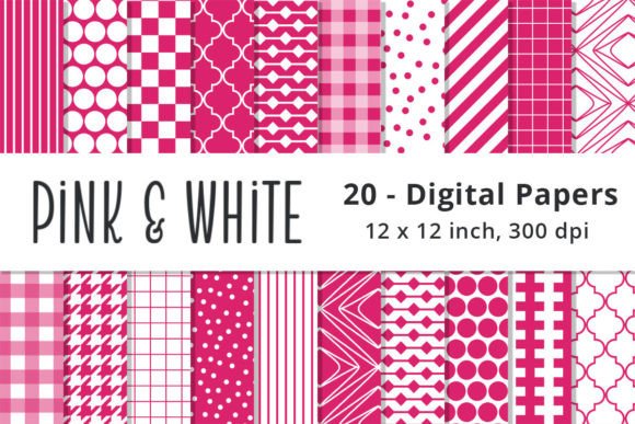 Download Pink Digital Scrapbook Paper Patterns - Pink Collection