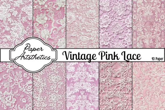 Download Vintage Pink Lace Pattern Digital Paper - Pink Collection