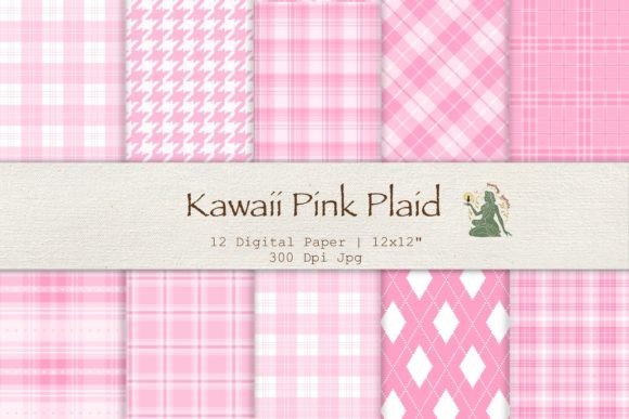 Download Kawaii Pink Plaid Pattern Digital Paper - Pink Collection