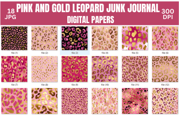 Download Pink and Gold Leopard Digital Paper - Pink Collection
