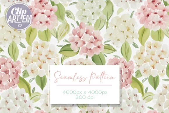 Download Hydrangea Seamless Pattern Soft Pink - Pink Collection